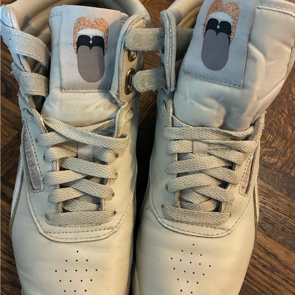 Reebok Beige High-Top Athletic Shoes